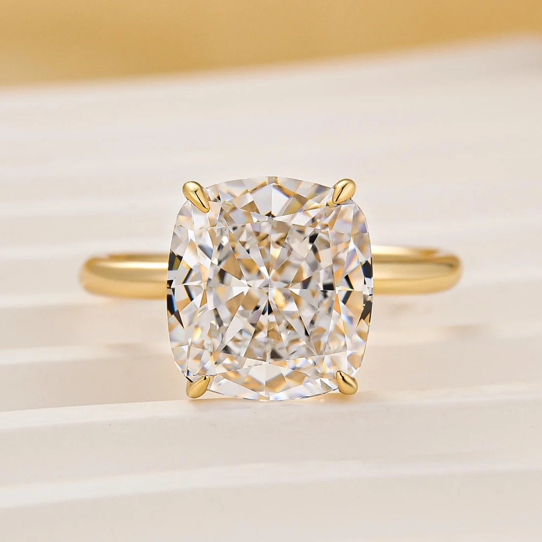 Cushion Cut Engagement Ring In Sterling Silver