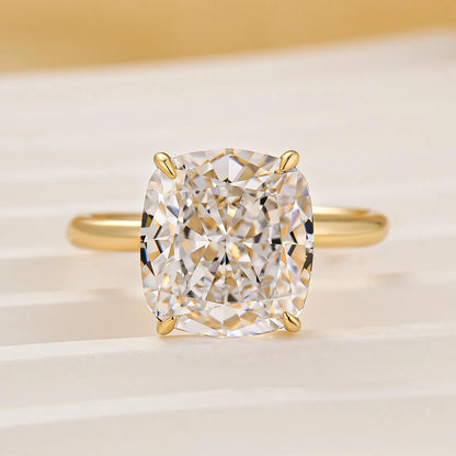 Cushion Cut Engagement Ring In Sterling Silver