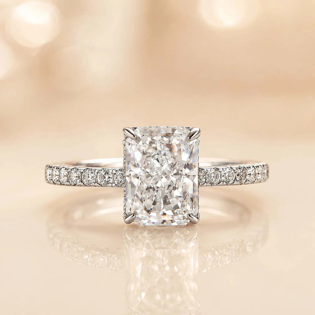 Radiant Cut Travel Ring For Everyday Wear