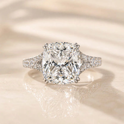 Split Shank Cushion Cut Engagement Ring