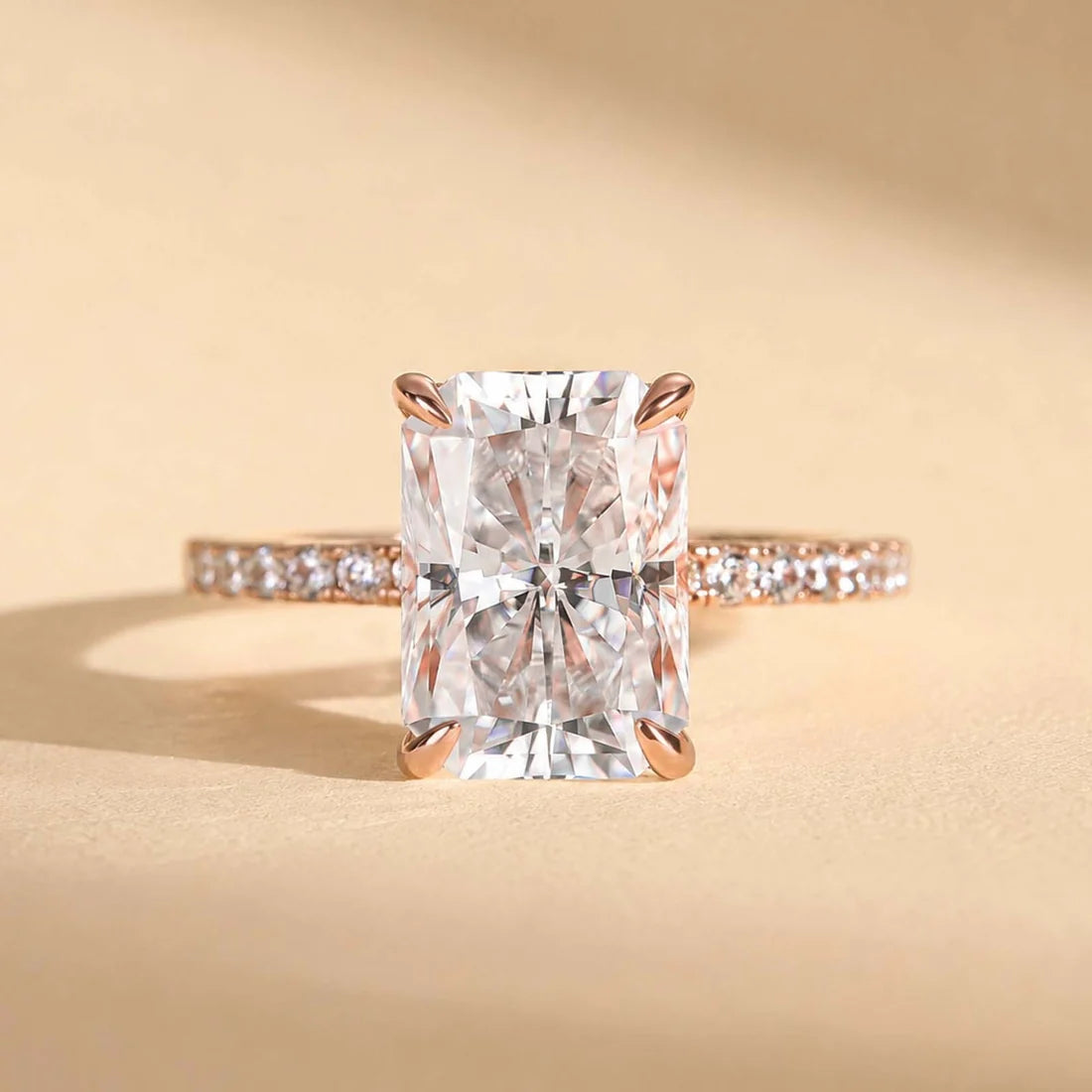 Moissanite Radiant Cut Engagement Ring