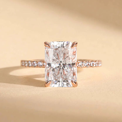 Moissanite Radiant Cut Engagement Ring