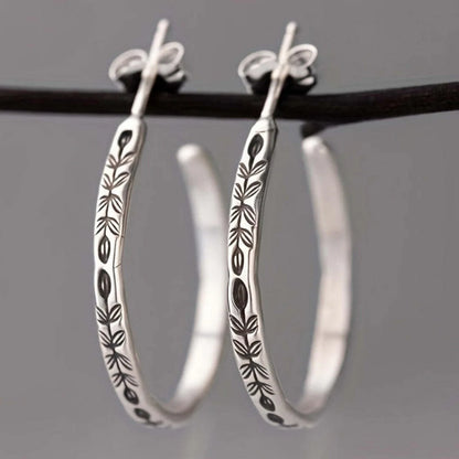 Sleek Silvery Hoop Earrings