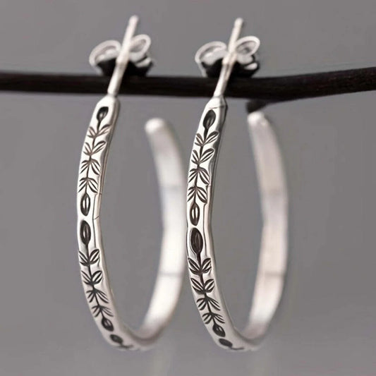 Sleek Silvery Hoop Earrings