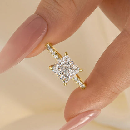 Princess Cut Sparkle Square Engagement Ring