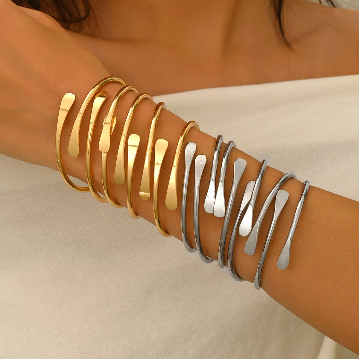 Vintage Bohemian Style Wide Cuff Stackable Bracelet
