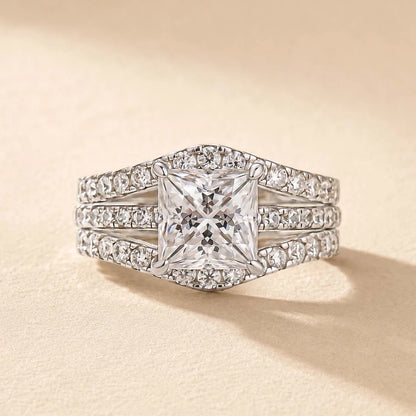 Princess Cut 2PC Wedding Ring Set for Women