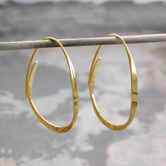 Vintage Minimalist Twisted Hoop Earrings