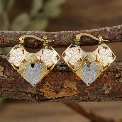 Vintage Heart Shape Hoop Copper Earrings