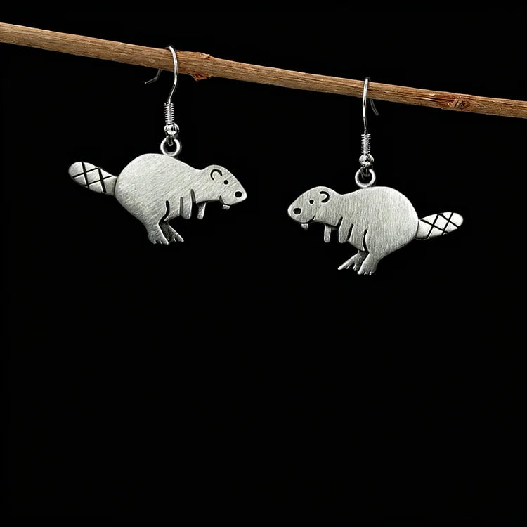 Vintage Beaver Earrings