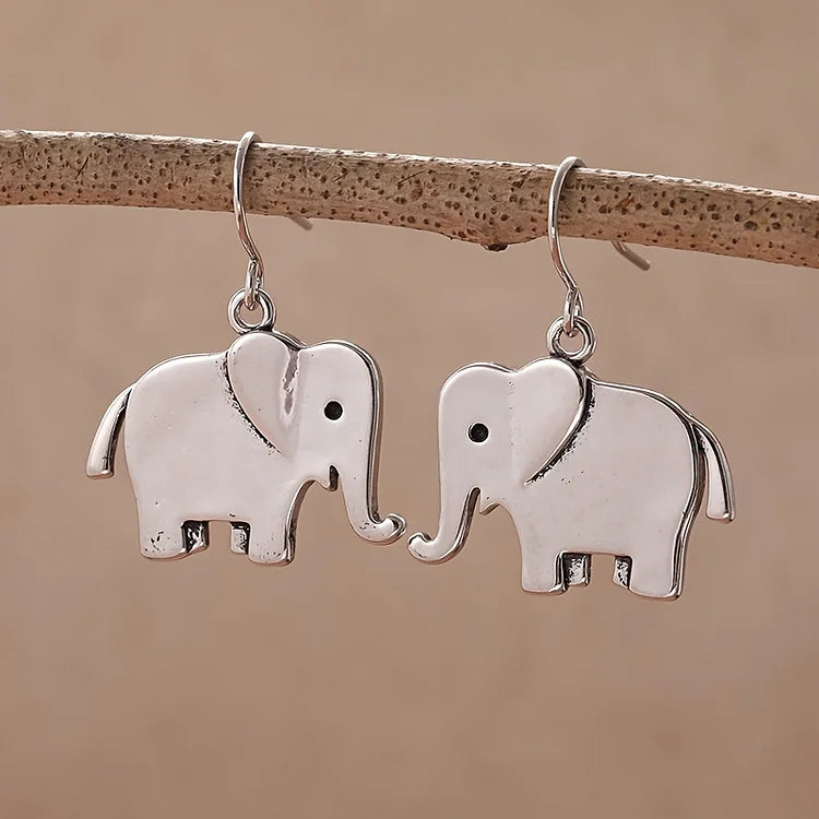 Vintage Boho Elephant Earrings