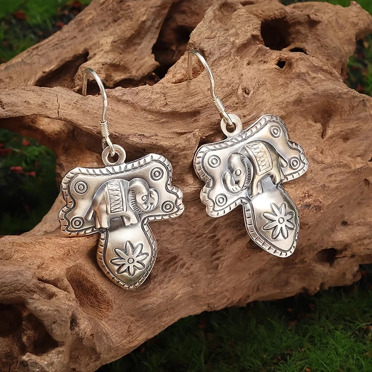 Vintage Bohemian Elephant Earrings