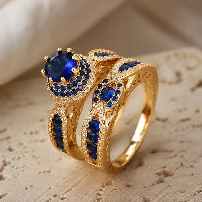 Victoria Gilded Sapphire Ring Set