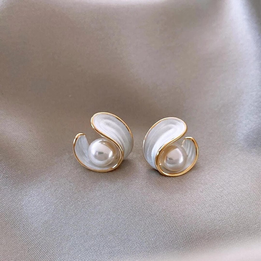 Elegant White Opal Earrings