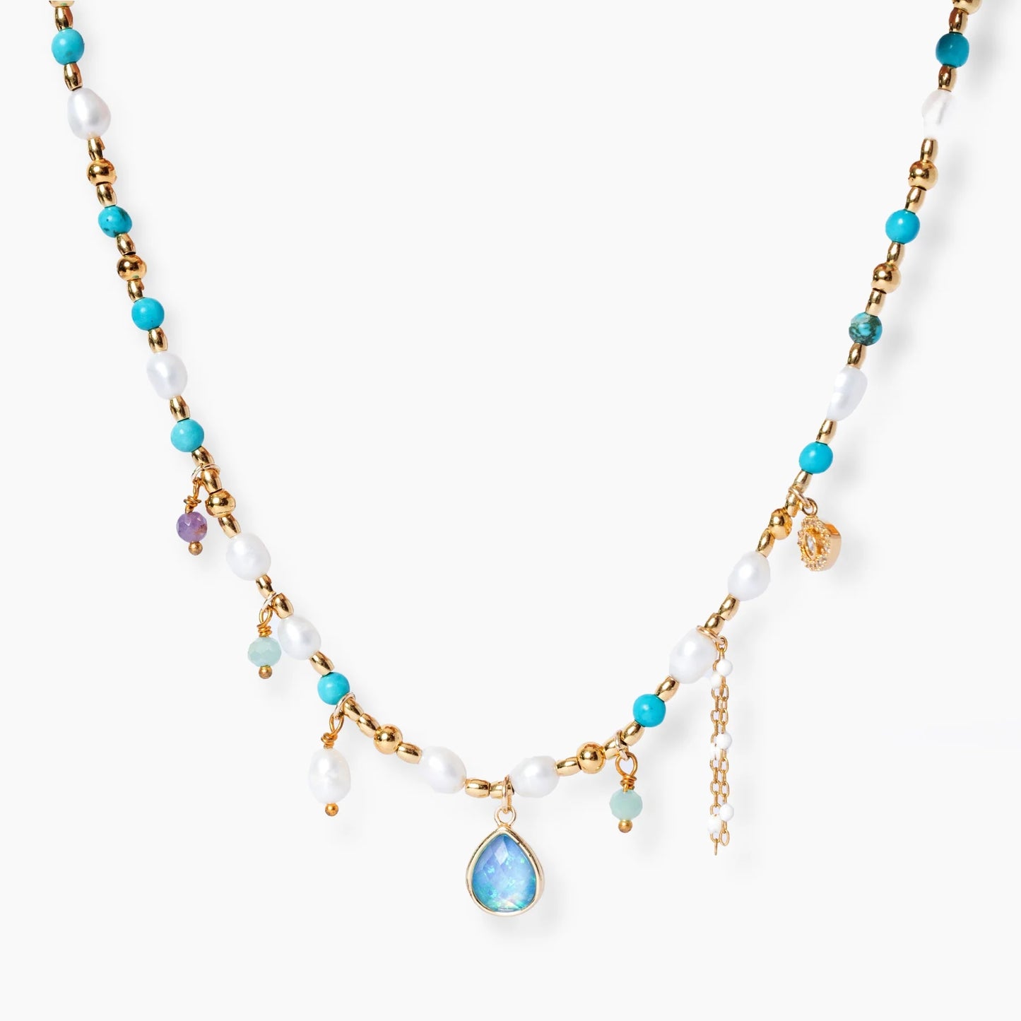Intense Opal & Pearl Necklace