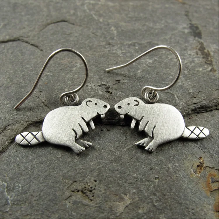 Vintage Beaver Earrings