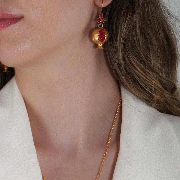 Vintage Pomegranate Design Earrings