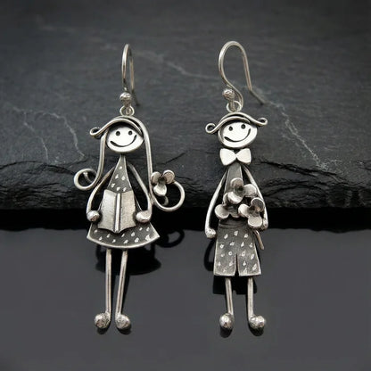Vintage Boy and Girl Dangle Earrings