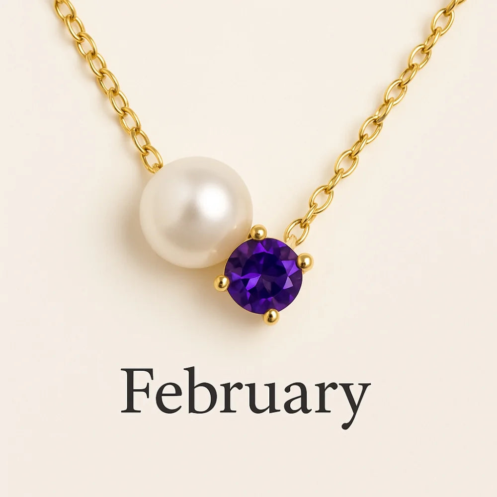 Pearl & Zircon Birthstone Pendant Necklace