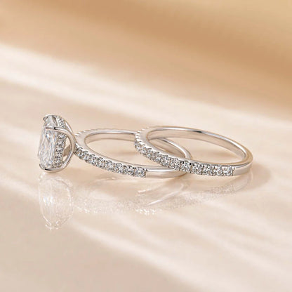 Moissanite Radiant Cut Wedding Ring Set