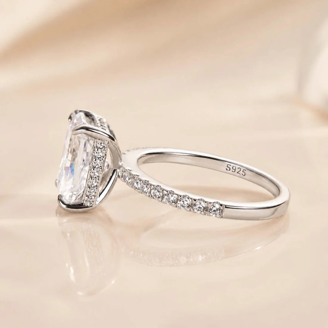 Moissanite Radiant Cut Engagement Ring