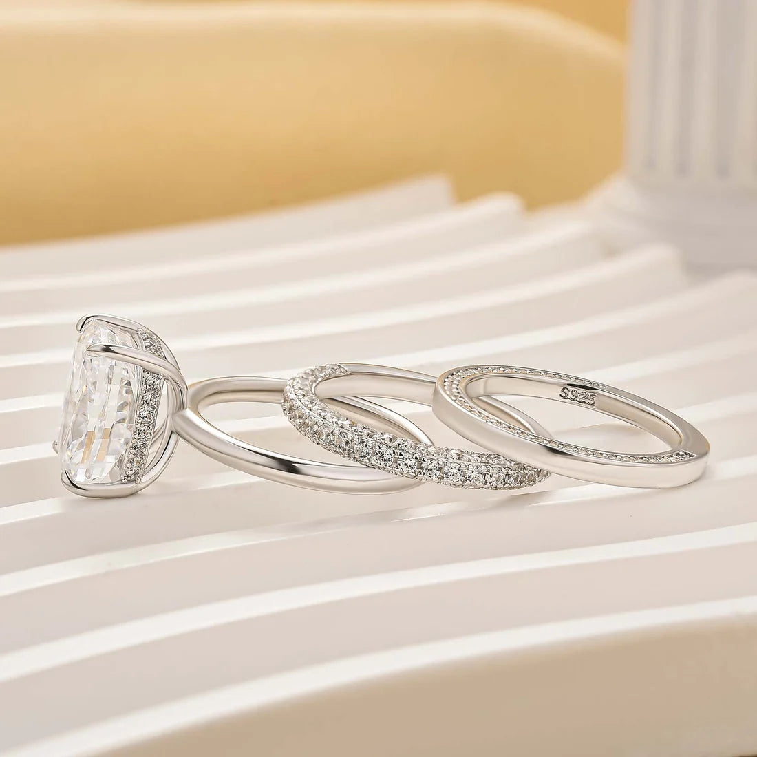 Cushion Cut Classic Wedding Ring Set