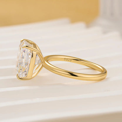 Cushion Cut Engagement Ring In Sterling Silver
