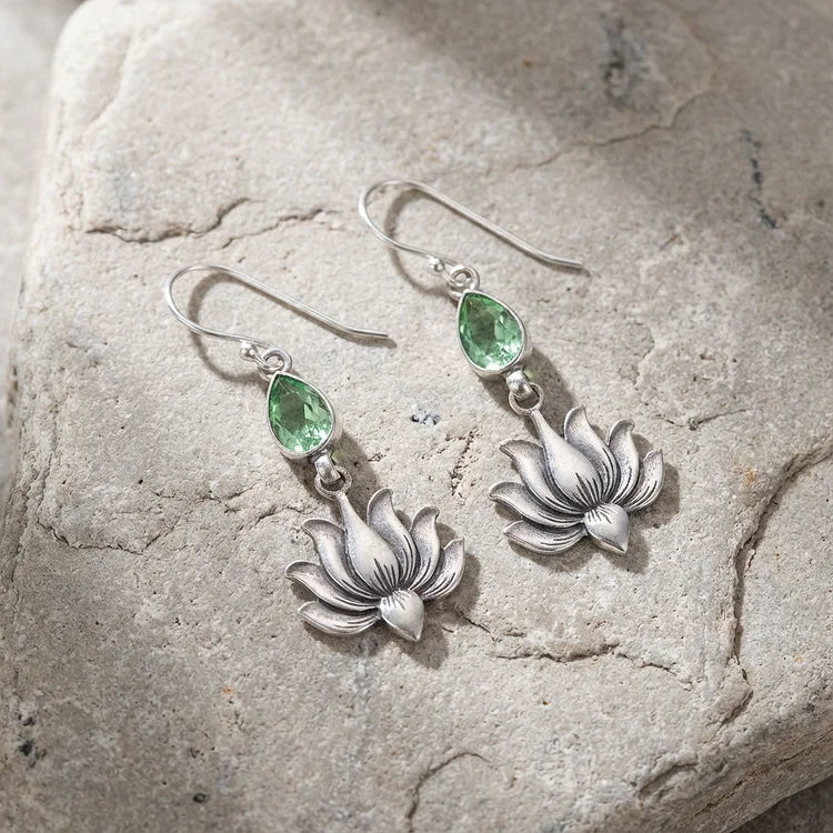 Vintage lotus earrings