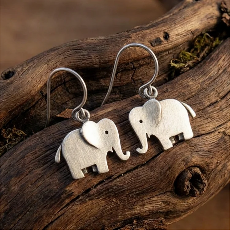 Vintage Boho Elephant Earrings