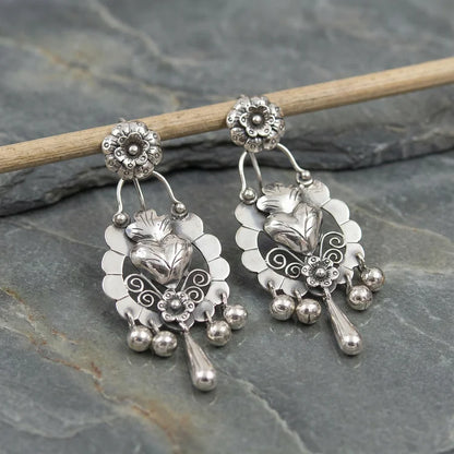 Vintage Bohemian Hollow Engrave Flower Earrings