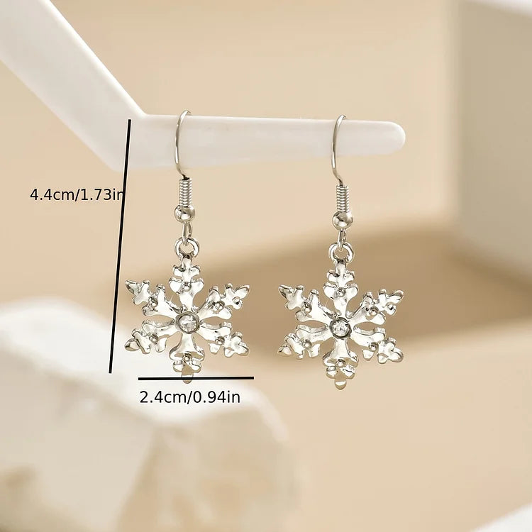 Elegant Snowflake Drop Dangle Earrings