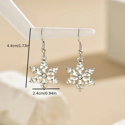 Elegant Snowflake Drop Dangle Earrings