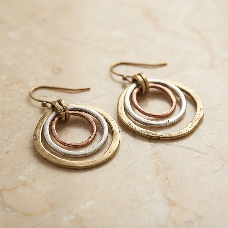 Vintage Gold & Silver Circles Earrings