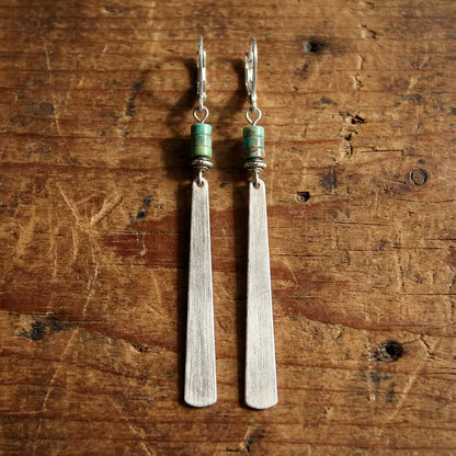Vintage Turquoise Long Bobo Earrings