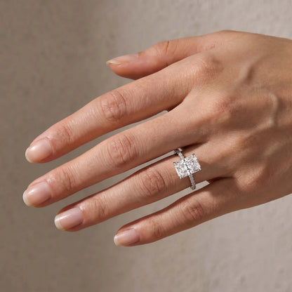 Moissanite Radiant Cut Engagement Ring