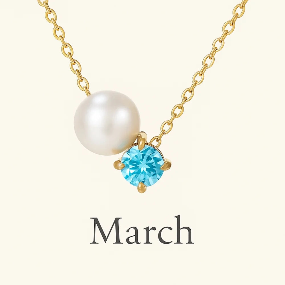 Pearl & Zircon Birthstone Pendant Necklace