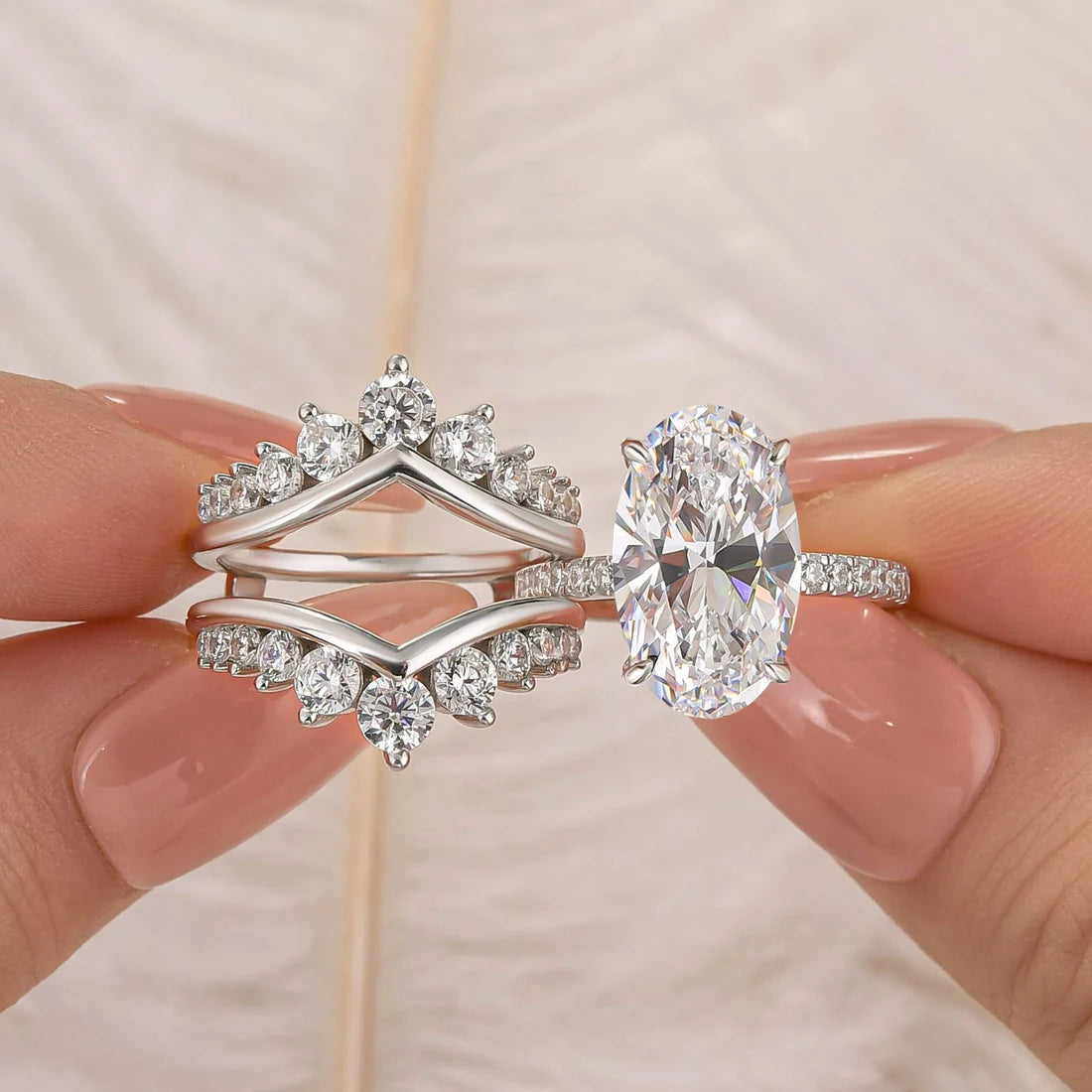 Classic Oval Cut Bridal Ring Set