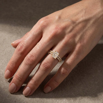 Moissanite Radiant Cut Wedding Ring Set