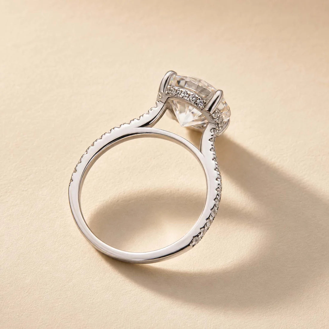 Moissanite Round Cut Engagement Ring