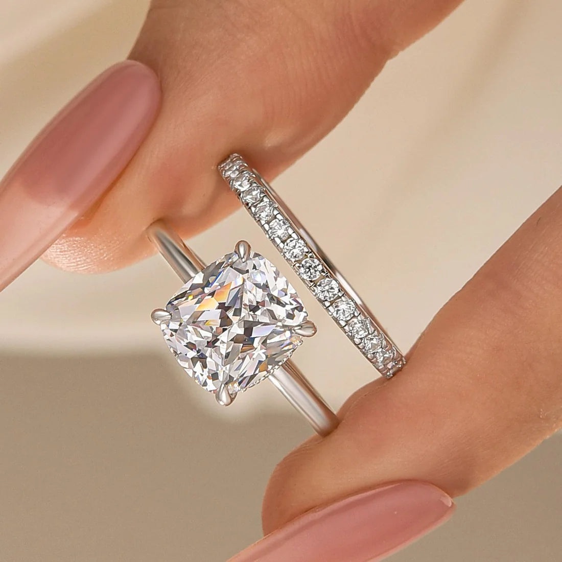 Cushion Cut Bridal Ring Set