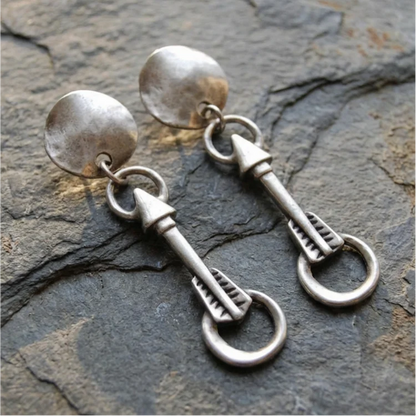Vintage Antique Silver Arrow Earrings