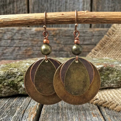 Vintage Rounded Golden Earrings