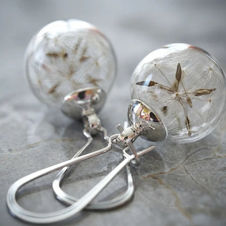 Dandelion Silver Earrings