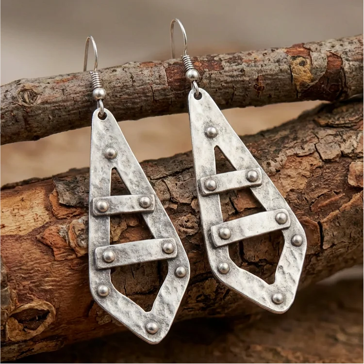 Vintage Long Geometric Design Earrings