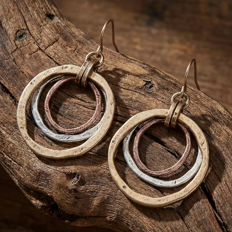 Vintage Gold & Silver Circles Earrings