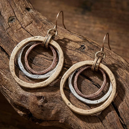 Vintage Gold & Silver Circles Earrings