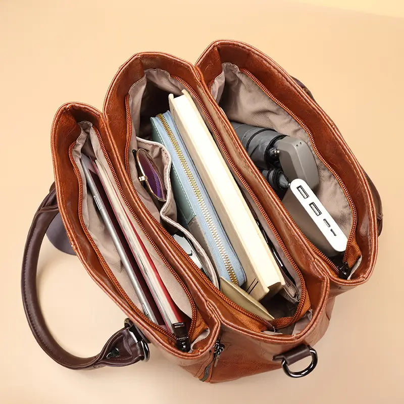 Fashionable Leather Retro Boston Bag