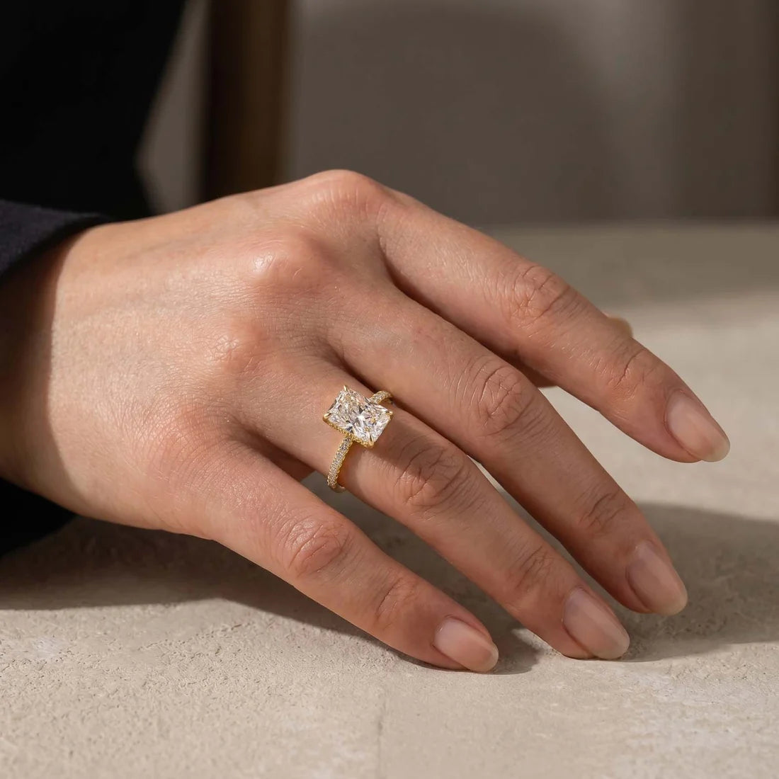 Elegant Radiant Cut Engagement Ring