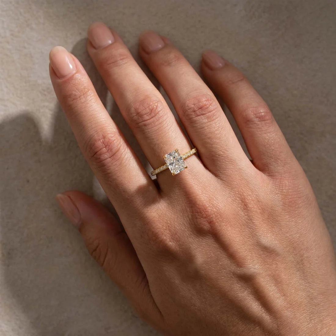Elegant Radiant Cut Engagement Ring