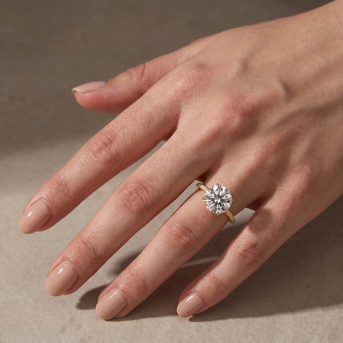 Moissanite Round Cut Engagement Ring